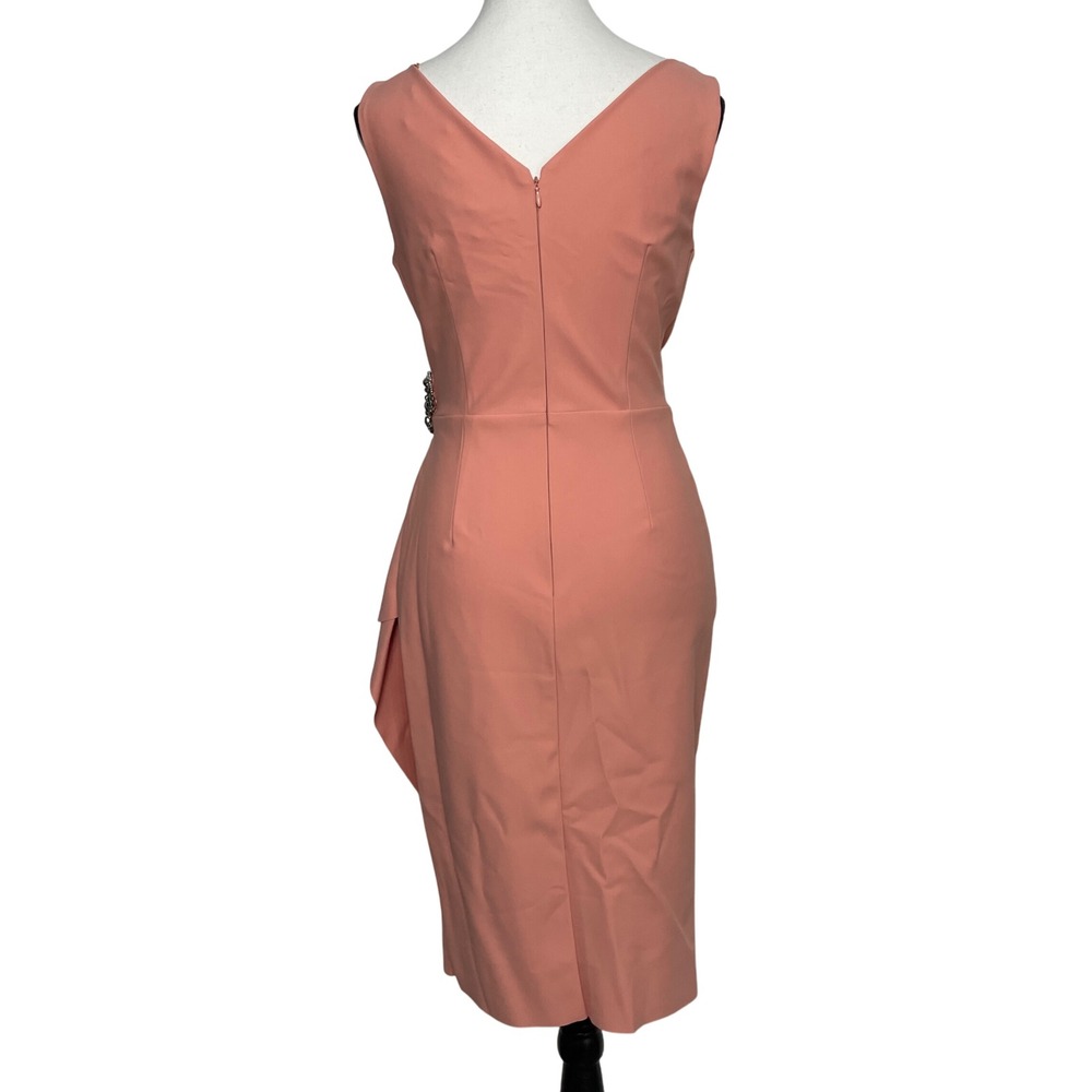NEW $229 Alex Evenings Side Ruched Cocktail Sheath Dress Bodycon Slimming Size 2 - Picture 3 of 15